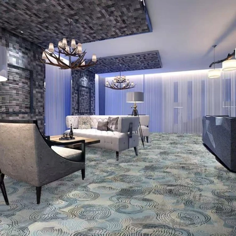 Blue-gray Circular Carpet