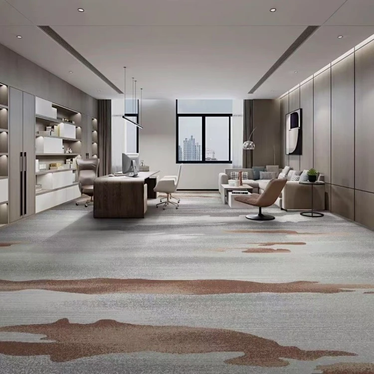 Brown-gray Gradient Printed Carpet