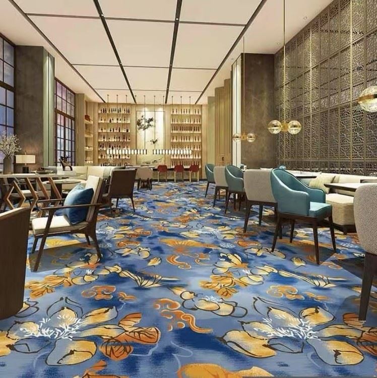 Gorgeous Blue And Gold Printed Carpet Gorgeous Blue And Gold Printed Carpet