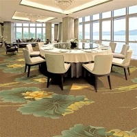 Carpet with Lotus Leaf Print On Brown Base