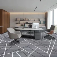 Dark-colored Geometric Patterned Carpet