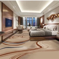 Golden Brown and Blue Wavy Carpet