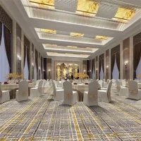 Grey and Gold Striped Printed Carpet